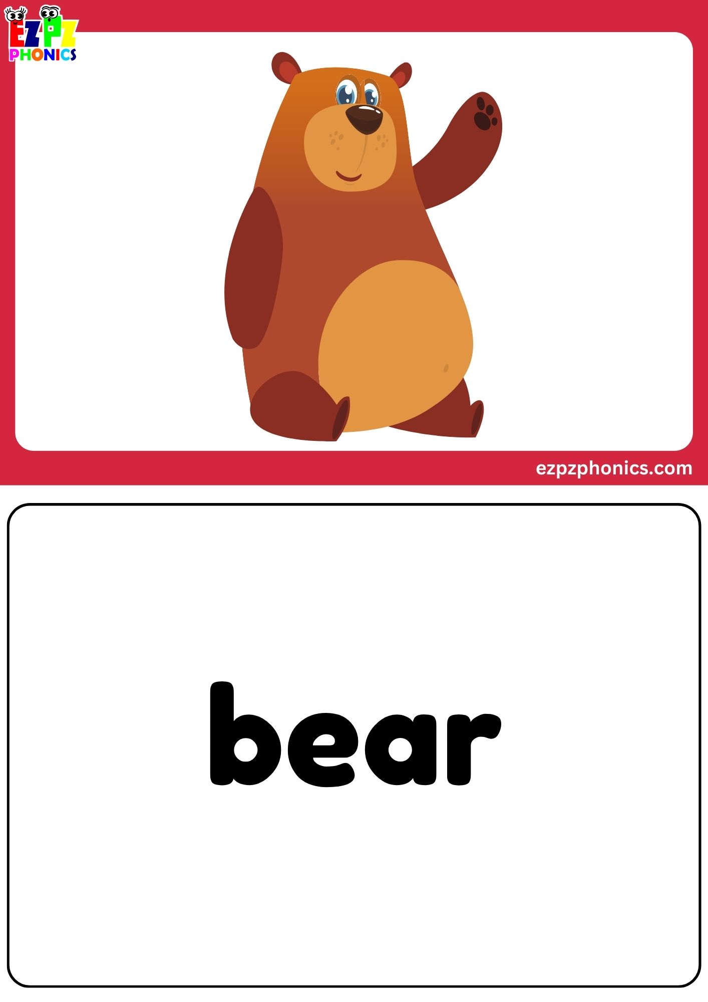 Letter B Free Kindergarten Phonics Alphabet Letter Sounds Flashcards. Words on the Back